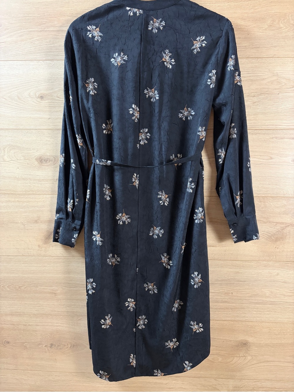 Vince Tossed Bouquet Floral Mandarin Tie Neck S Midi Dress Whimsigoth - Picture 11 of 14